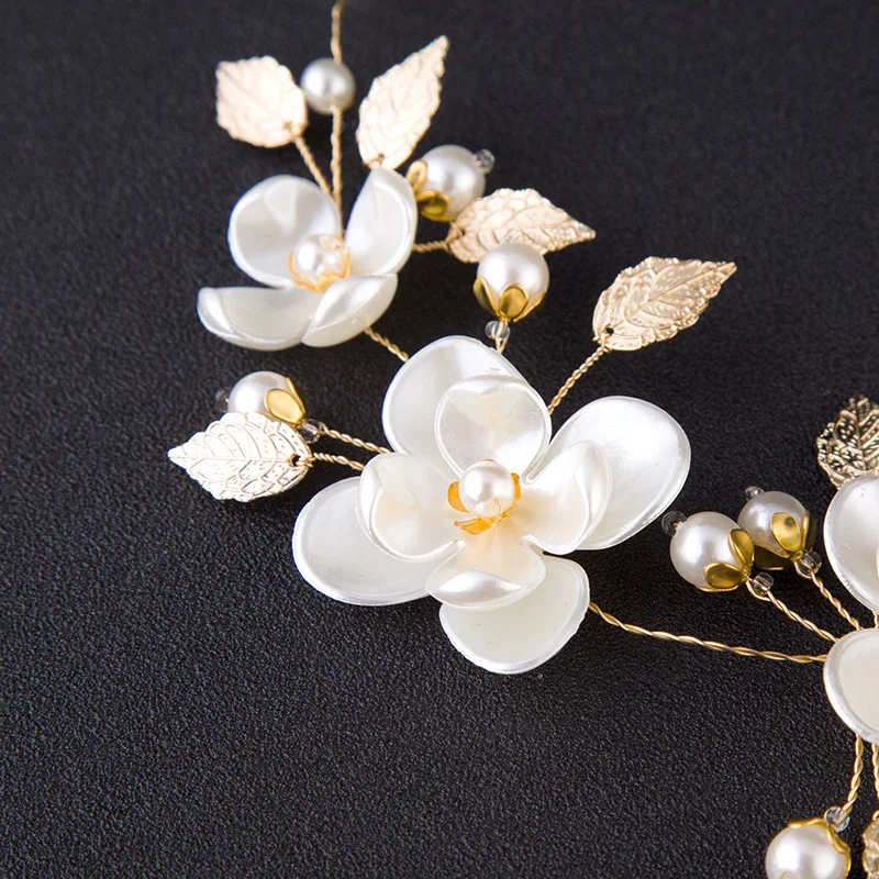 Повязка для волос в Корейском стиле невесты ручная работа жемчужный цветок