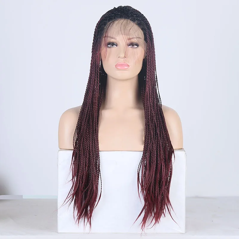 Парик AIMEYA с темными корнями Омбре красные синтетические плетеные кружевные