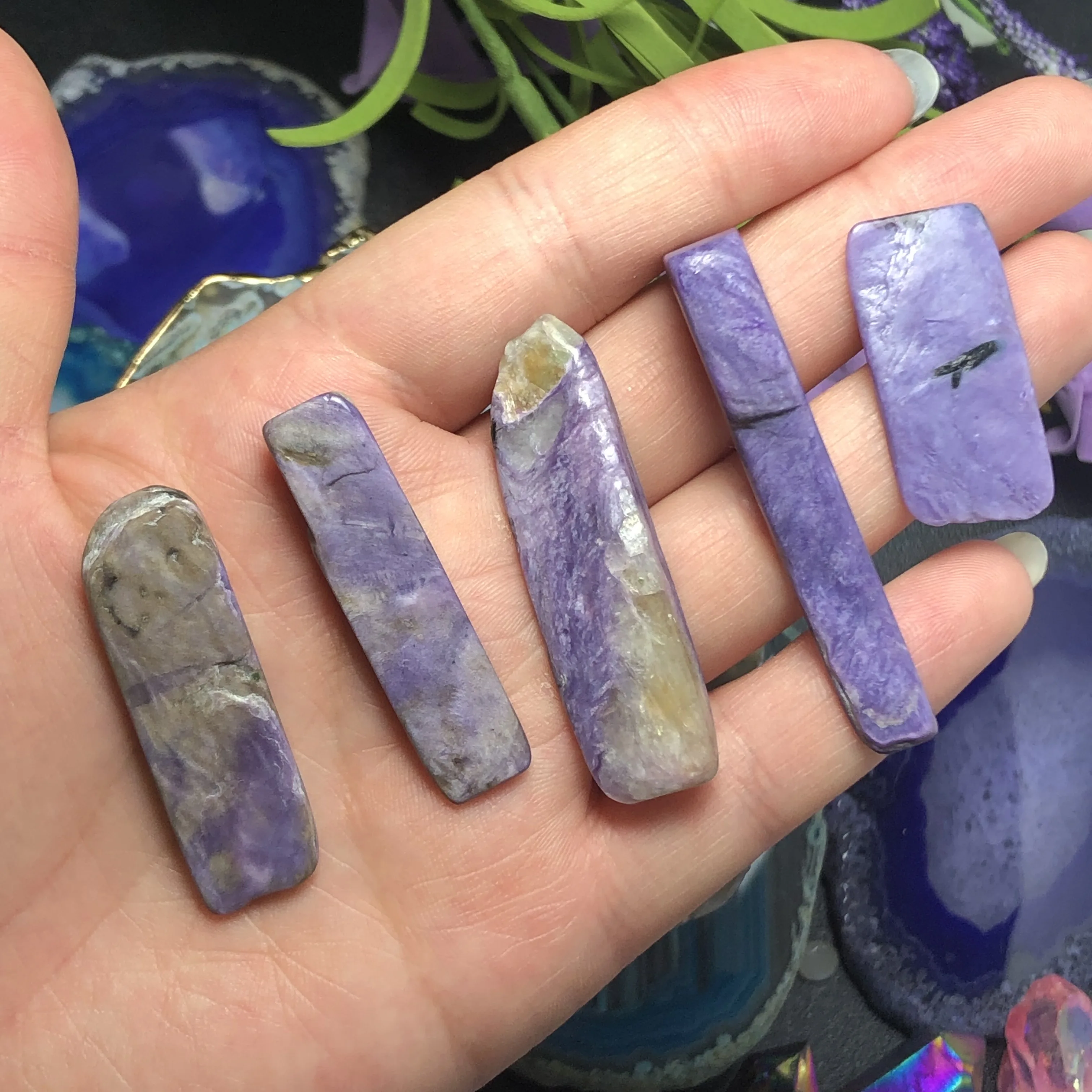 5 шт красивый Природный чароит кристалл куб сырой драгоценный камень