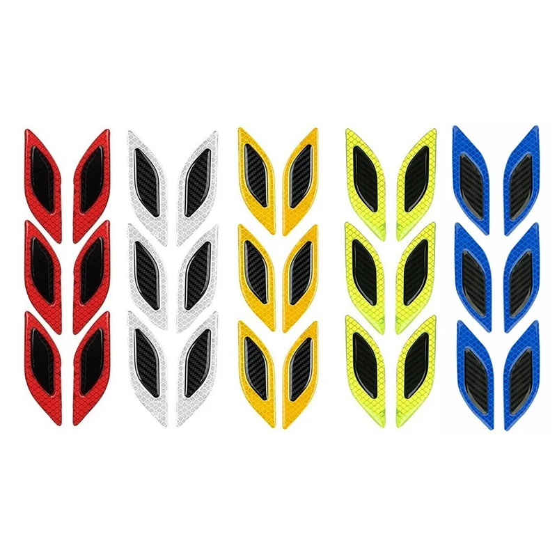 

6 Pcs Car Fender Reflective Stickers Safety Reflective Tape Leaf Warning Mark Car Bumper Sticker Accessories