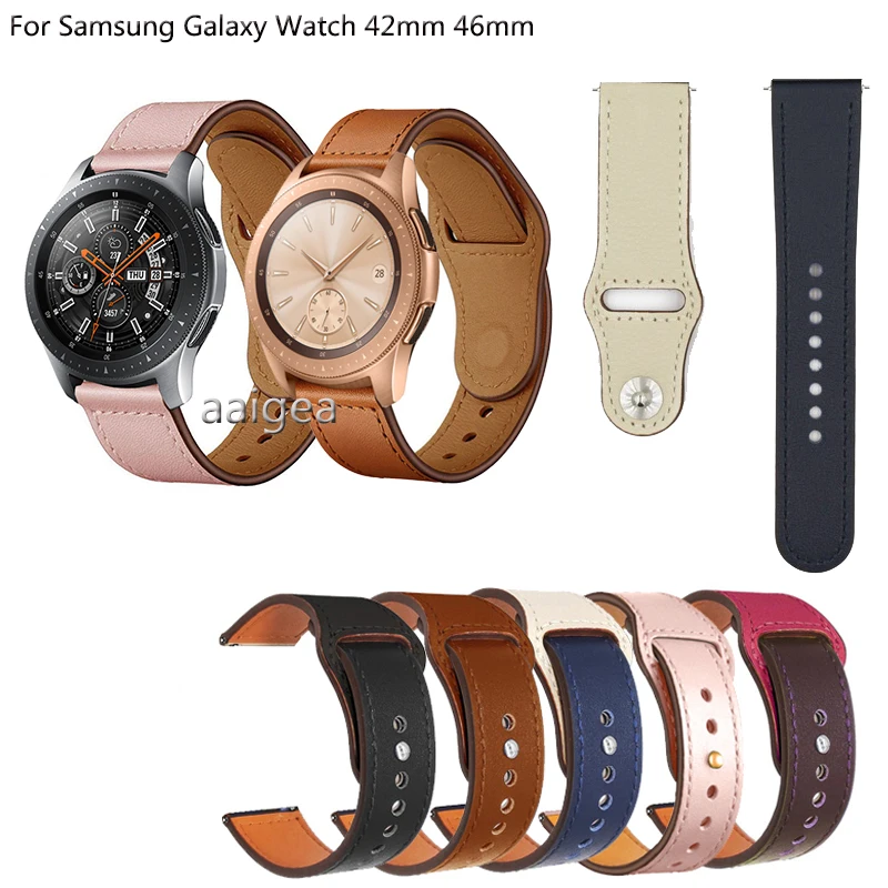 

Ремешок из натуральной кожи для Samsung Galaxy Watch 42 мм 46 мм, сменный Браслет для Samsung Watch 3 41 мм 45 мм, 20 мм 22 мм