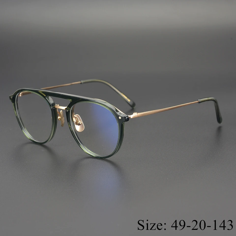 מהדורה מוגבלת בציר משקפיים Ultralight טהור טיטניום אצטט מסגרת CLEMAN כפול גשר סגנון eyewear איכות תוצרת יפן