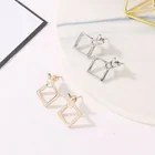 Женские квадратные серьги-гвоздики CAOSHI, элегантные геометрические серьги золотогосеребряного цвета, повседневные аксессуары