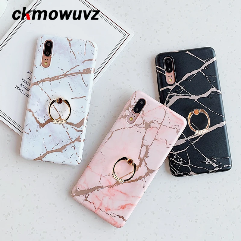 Чехол подставка с кольцом для Huawei P40 Pro P30 Lite P20 Mate 30 20 роскошная Силиконовая задняя