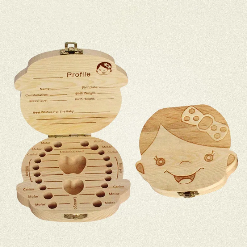 Деревянная детская коробка ручной работы детские зубы для волос деревянный ящик