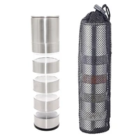 2019 portable stainless steel spice jars sauce condiment bottles containers with storage bag for bbq picnic outdoor camping cup