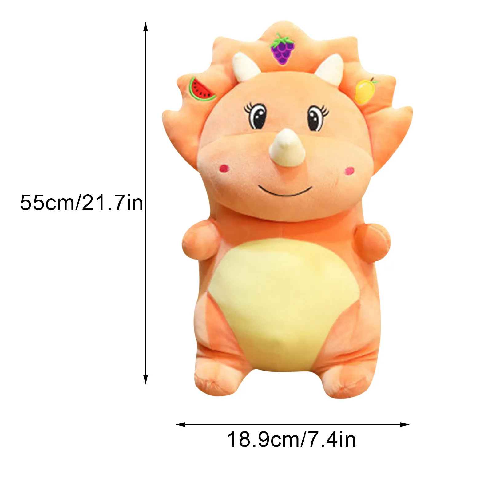

Kawaii Cute Dinosaur Children's Birthday Doll Super Soft Short Plush Toys(Triceratops) Sleeping Pillow Gift Children Companion