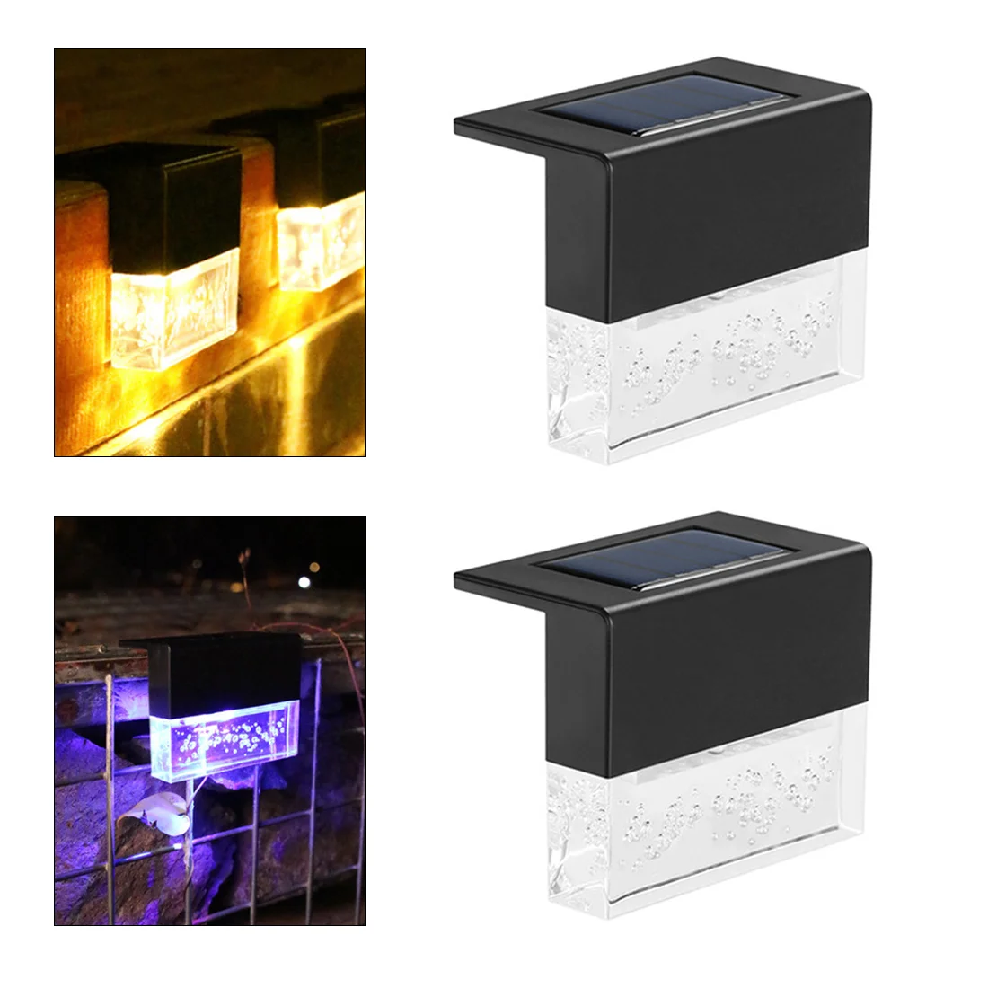 

Waterproof Solar Sunlight RGB Light Solar Lamp Garden Lights Outdoor Gradient Garden LED Decor Stair Fence Lamp for Patio Yard