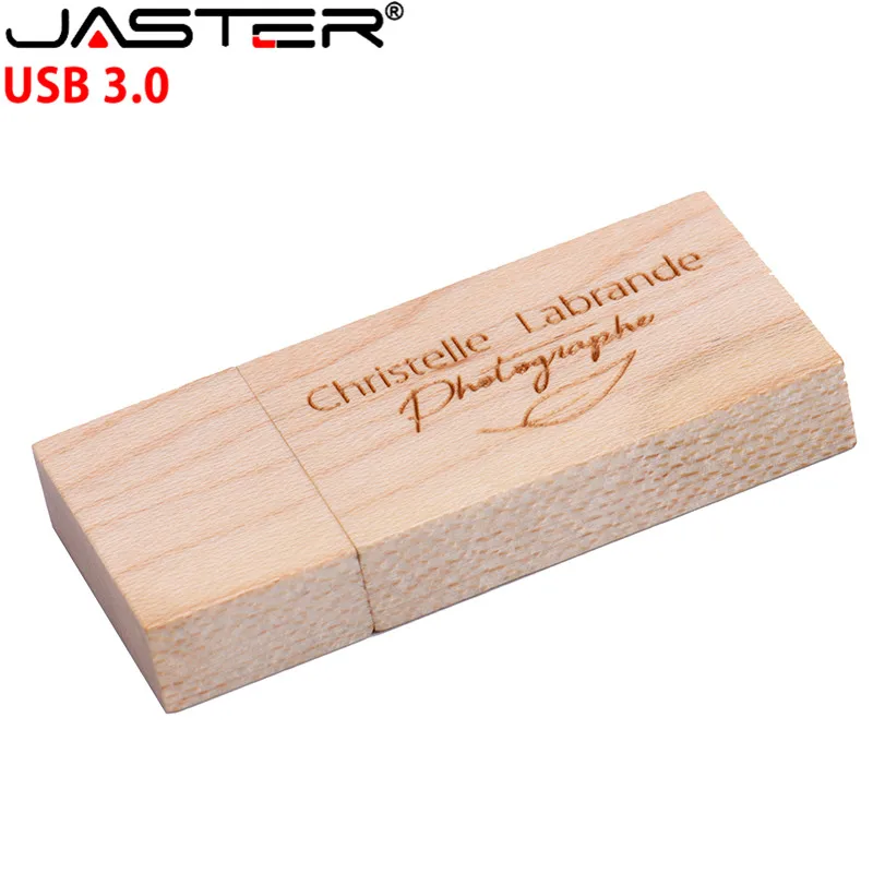 JASTER USB 3 0 клен квадратный деревянный usb + push pull box флеш накопитель 4 ГБ 8 16 32 64 Гб