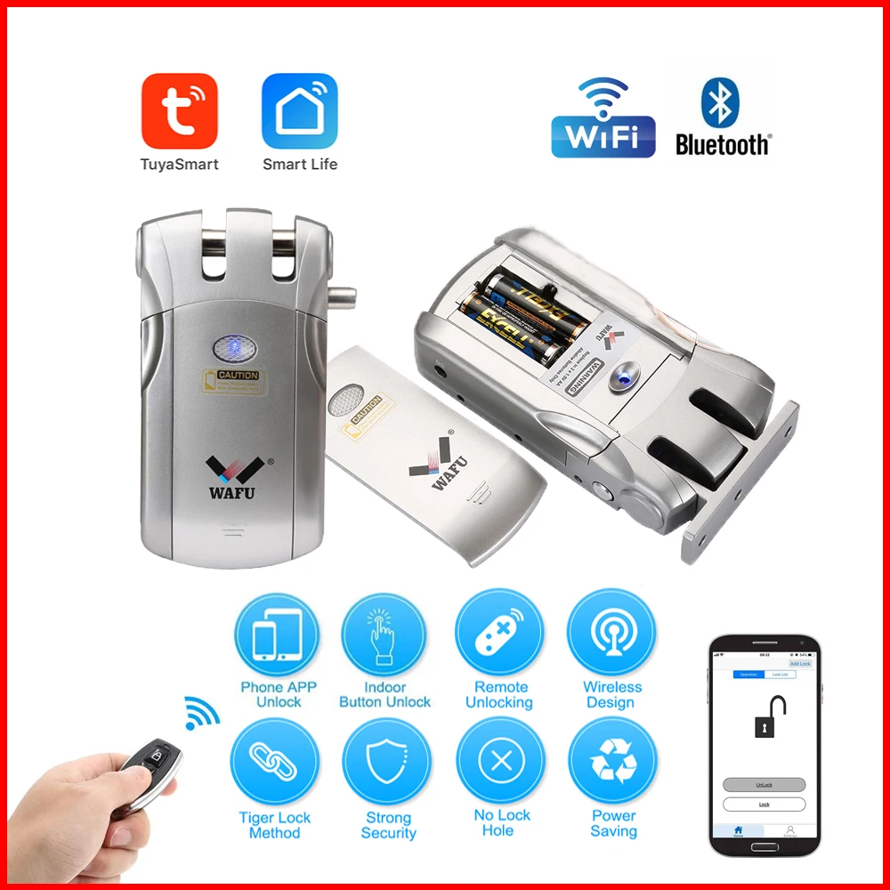 Беспроводной дверной замок Wafu 019 смарт с Wi Fi дистанционным управлением