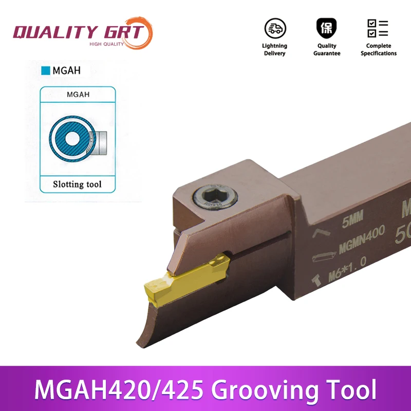 Q.Grt MGAH420 MGAH425 spring steel slotting tool holder External reverse end face Groove cutter Mechanical lathe CNC tool rod