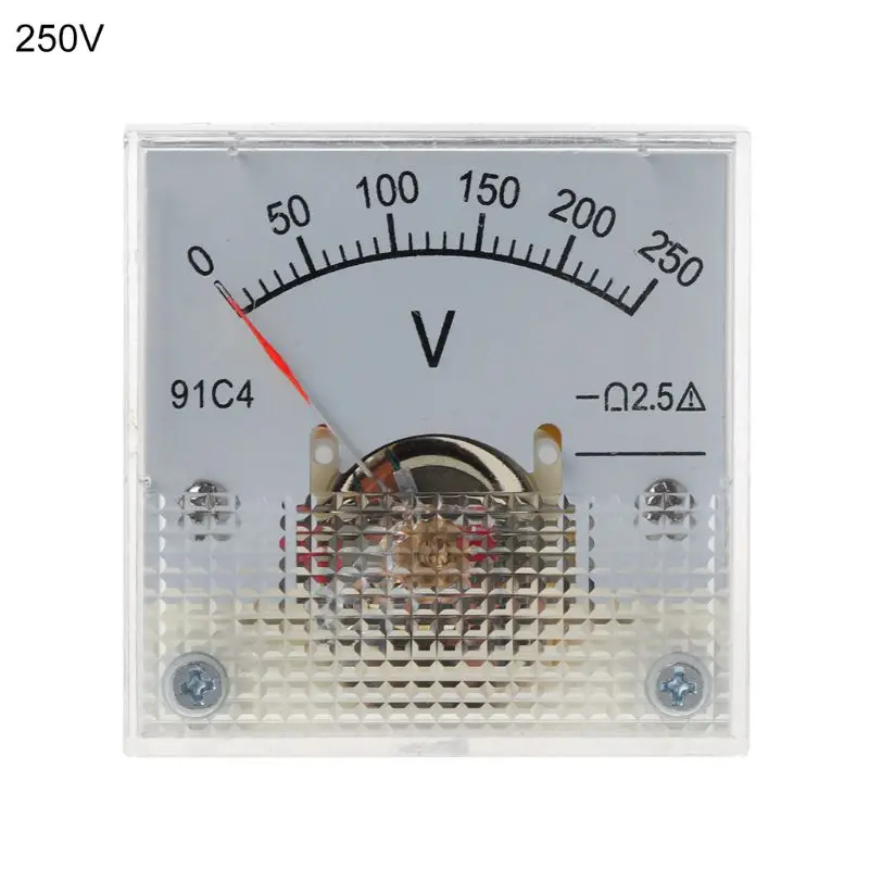 

1pc DC Voltmeter Analog Panel Voltage Meter Mechanical Pointer Type Mechanical Voltage Meter 3/5/10/15/20/30/50/100/150/250V