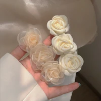 korean new camellia spring clip bands brooch flower barrettes wedding girls ponytail hair accessories hairstyling hairgrip