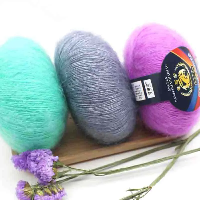 10 Balls Thread Crochet Wool GLOSSY Lot of LUXURY Knitting coloured Fashion Yarn Baby Soft Mohair FLUFFY 25g HandCraft | Дом и сад