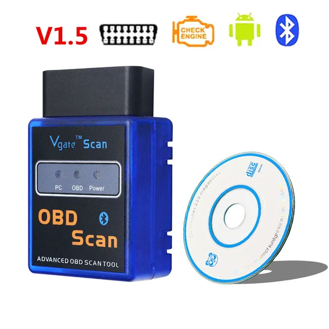 Vgate ELM327 BT 1.5 Супер Мини OBD2 HHOBD V1.5 elm 327 Bluetooth/WiFi Расширенный считыватель кода ELM327 hhobd obd 2 Автомобильный сканер инструмент для iOS/Android/PC - Цвет: Vgate ELM327 BT 1.5