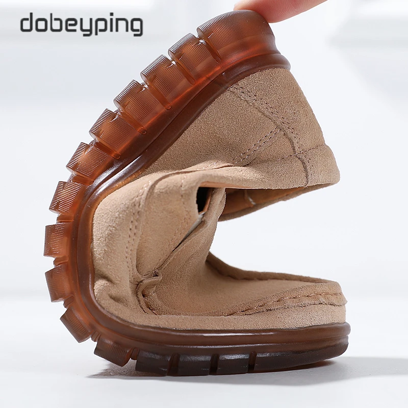 New Spring Autumn Women's Shoes Suede Leather Woman Loafers Square Toe Moccasins Female Flats Snail Shoe Slip On Ladies Sneakers