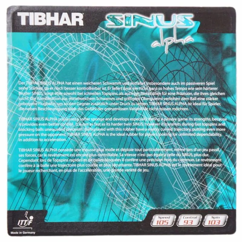 Новинка оригинальная резинка Tibhar Sinus Alpha Pimples с губкой для настольного тенниса