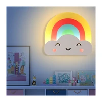 rainbow color cloud wall light fixture sconces lighting rgb led wall lamp cute night light lamp bedroom for kid veilleuse enfant