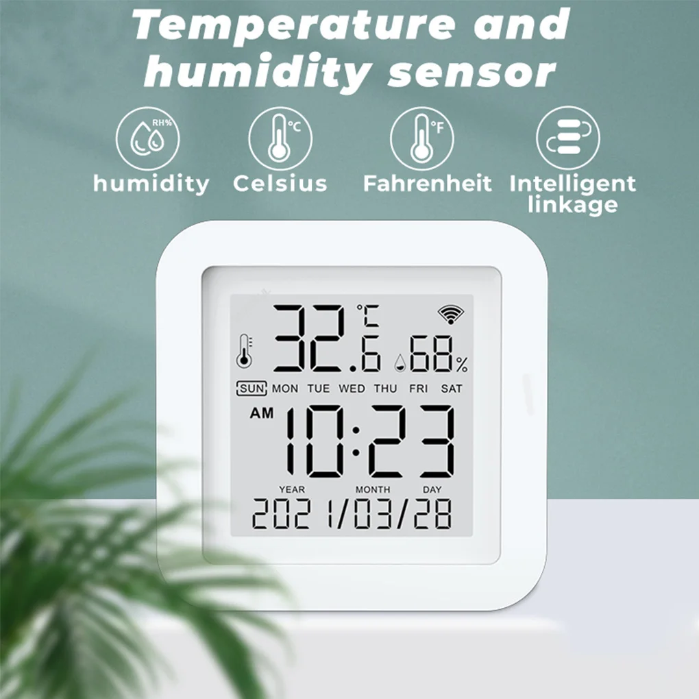 

Tuya WIFI Temperature Humidity Sensor Indoor Hygrometer Thermometer Detector Smart Life Remote Control Support Alexa Google Home
