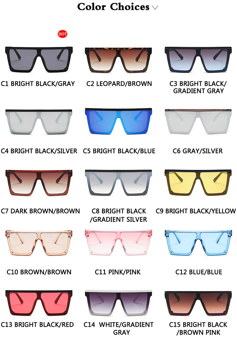 2022 Vintage Male Flat Top Sunglasses Men Brand Black Square Shades UV400 Gradient Sun Glasses For Women Cool One Piece Designer