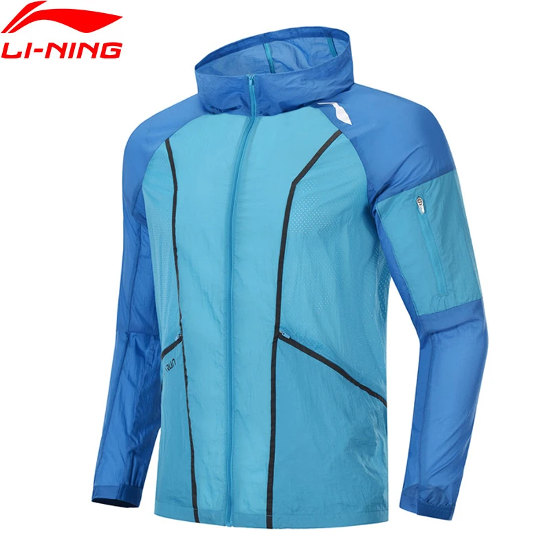 (Перерыв код) Li Ning Для мужчин ветровка для бега LITE на дышащие светильник плащ