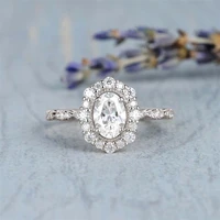 new fashion jewelry for women modeled on moson oval miniature zircon engagement rings