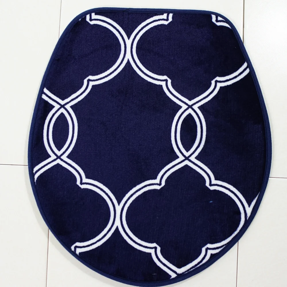 3 in 1 Lantern Pattern Bathroom Mat Set Antiskid Washroom Carpet Toilet Seat Lid Cover (Beige) | Дом и сад