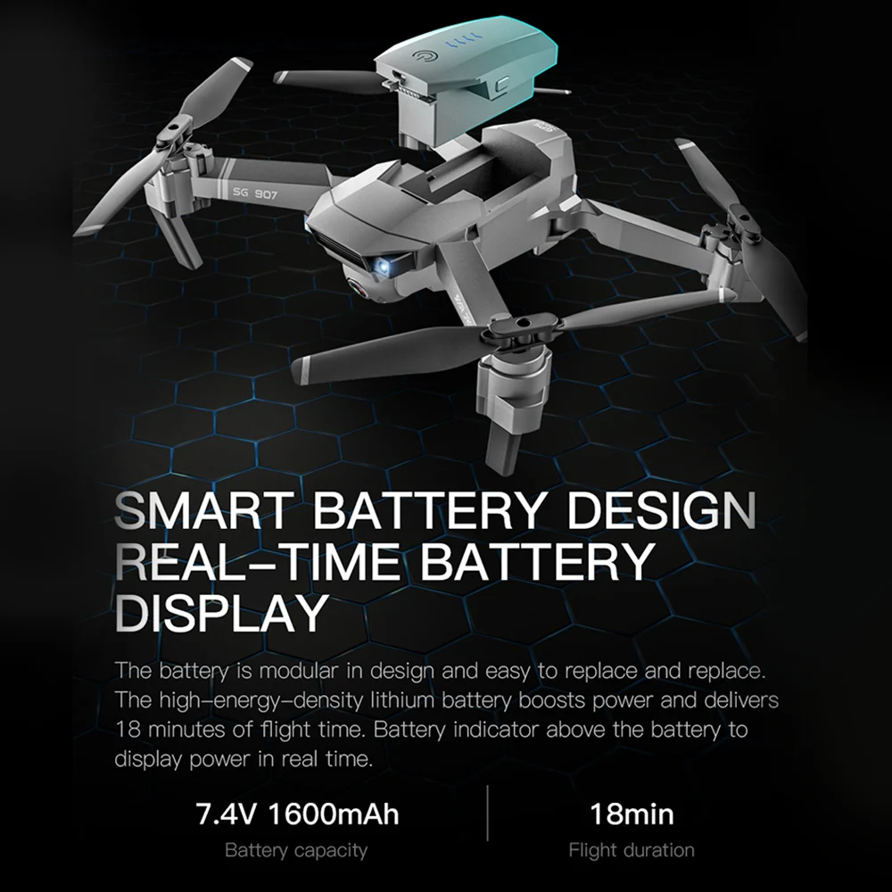 SG907 Дрон с GPS с 4K HD Двойная камера широкий угол 5G wifi FPV RC Квадрокоптер складные дроны Профессиональные с GPS следуем за мной