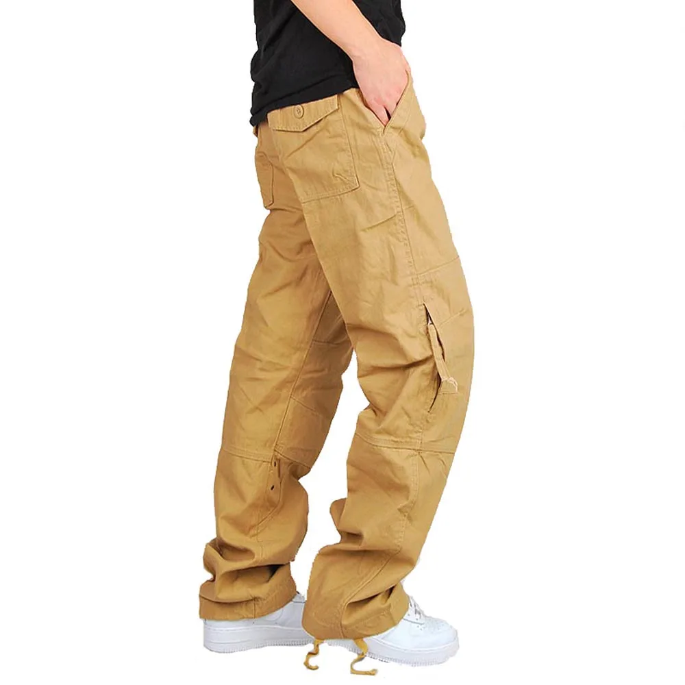 Pantalones Hombre 3 цвета хлопковые штаны с карманами для бега военные мужские свободные