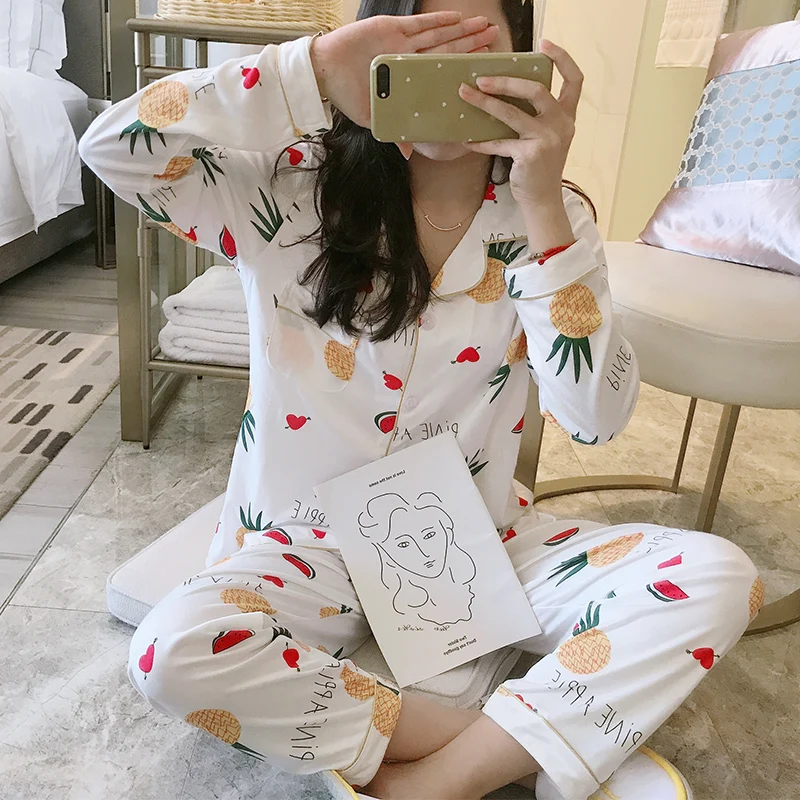 Комплект пижамный женский с длинным рукавом на осень/зиму|Комплекты пижам| |