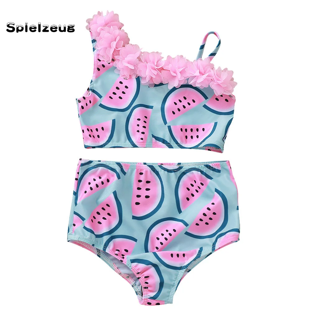 Модный детский купальный костюм для маленьких девочек с принтом арбуза и
