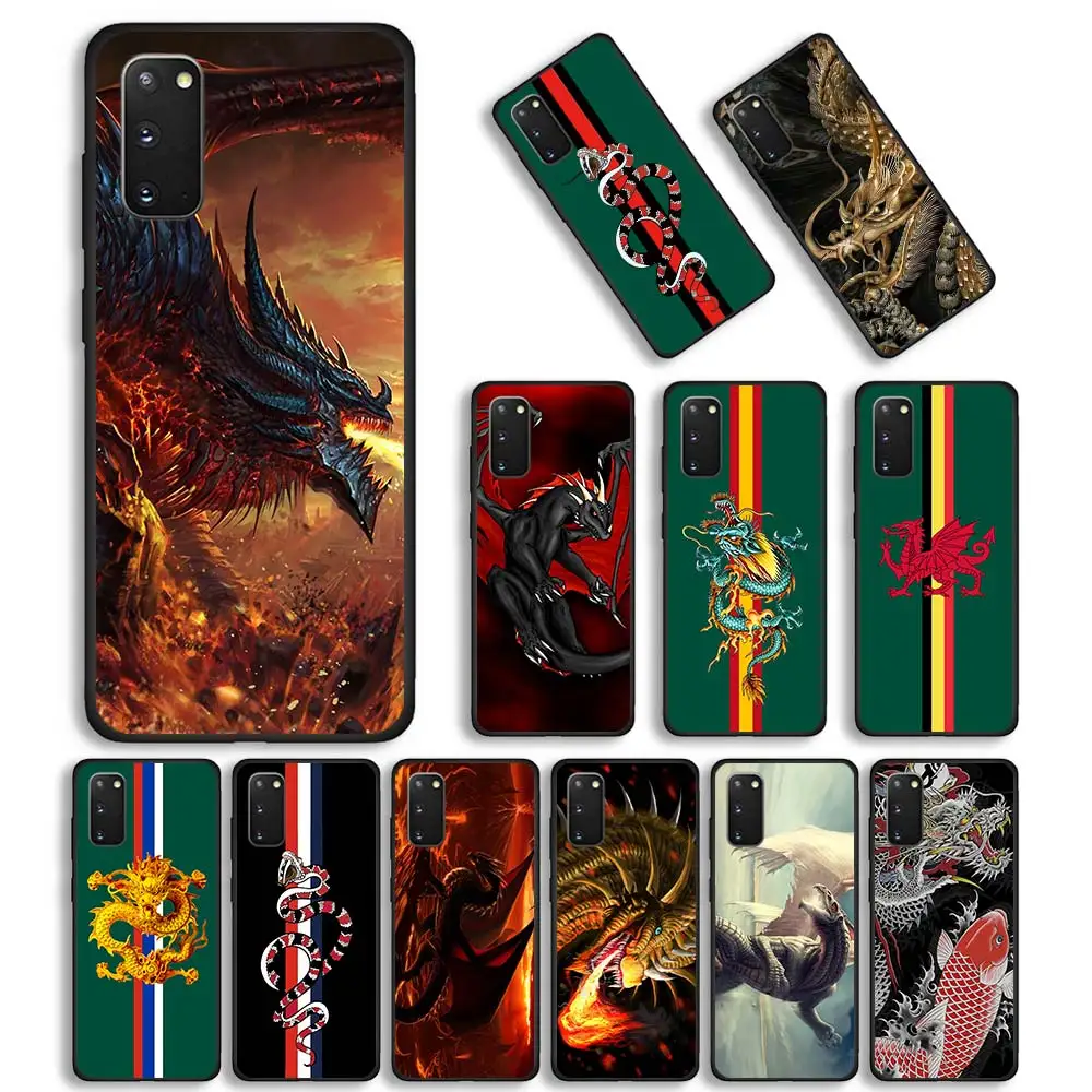 

GG Snake Dragon Shell for Samsung Galaxy S20 FE S21 Ultra Lite 5G Black Cases For SAMSUNG S20 S10 S8 S9 Plus S10e TPU Coque