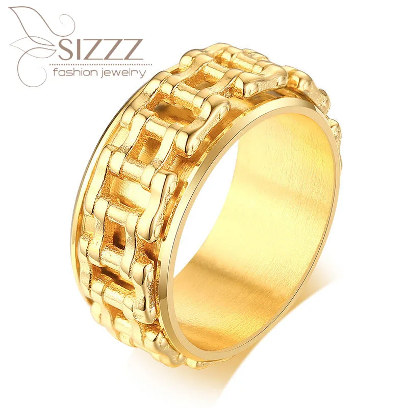 SIZZZ 2019 Новинка цепь из нержавеющей стали золотое уличное хип-хоп модное кольцо