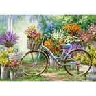 Алмазная 5D картина luoviзем сделай сам, вышивка крестиком в стиле ретро, с цветами на велосипеде, мозаика с полными квадратнымикруглыми стразами, домашний декор