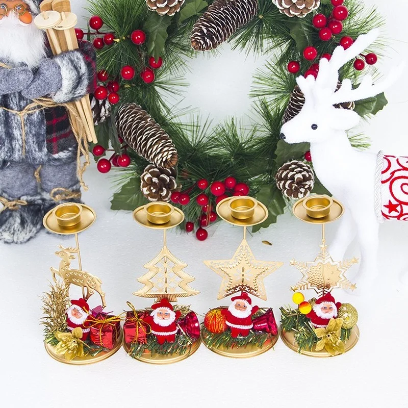 

Iron Retro Candle Holder Stand Wedding Small Christmas Candle Holder Vintage Gold Velas Decorativas Dining Table Decor DL60ZT