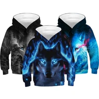 3d print wolf boys hoodies coats spring autumn outerwear kids hooded sweatshirt clothes children long sleeve pullover tops