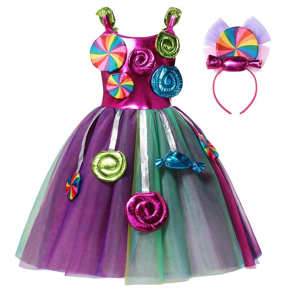 Disney ENCANTO Mirabel Role Play Costume Purim Girl's Candy Princess Dress Unicorn Elsa Children's Day Cosplay Gown 3-11Y |