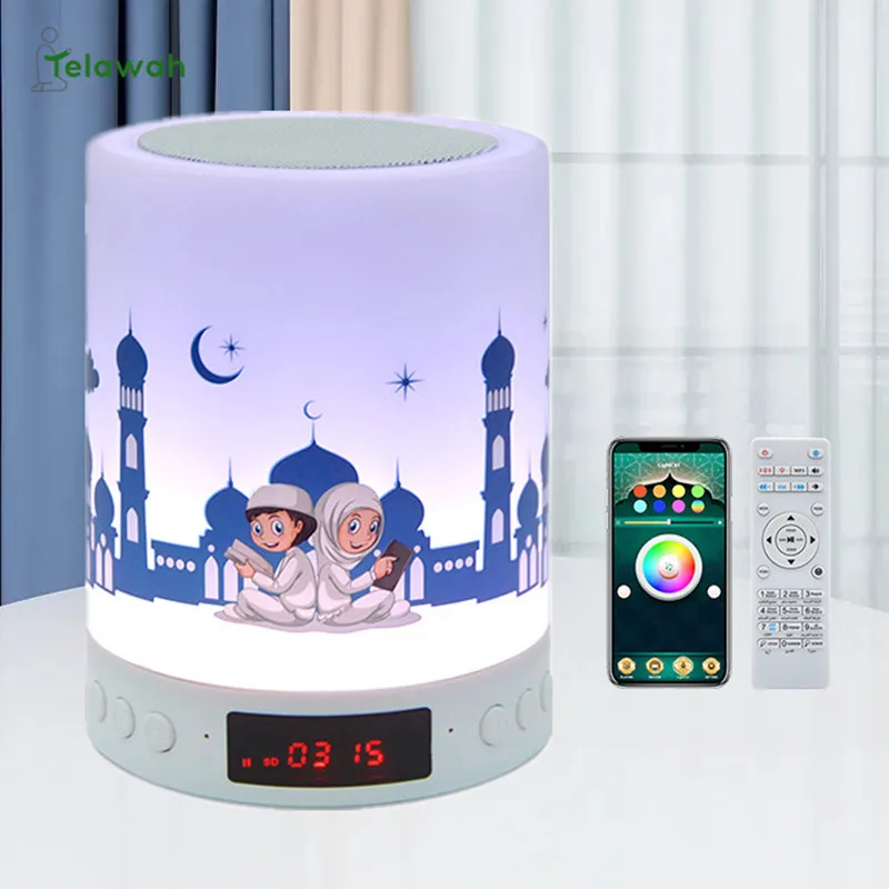 

Динамик Telawah Коран, экран дисплея, мусульманский азан, Bluetooth, беспроводное приложение, дистанционное управление, светильник, Сенсорная лампа...