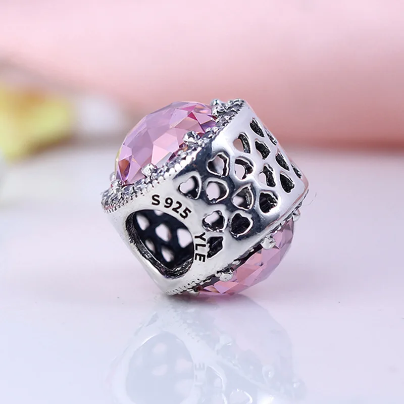 CodeMonkey 100% реальные 925 стерлингового серебра тёмно розовый цвет бусины трава