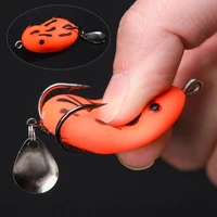 high hit rate soft resin silcone various colors frog fishing lure artificial bait removable sequins double hooks