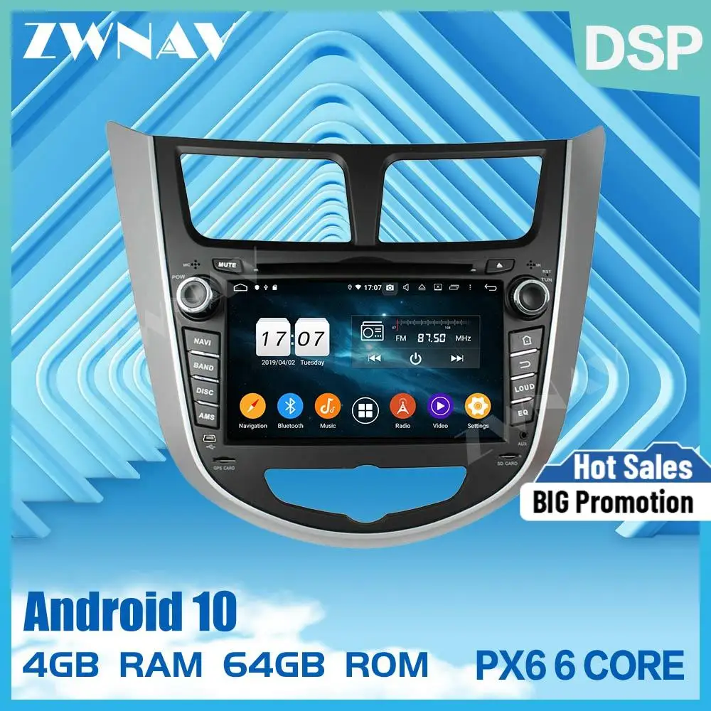 2 din сенсорный экран Android 10 0 Автомобильный мультимедийный плеер для HYUNDAI VERNA ACCENT