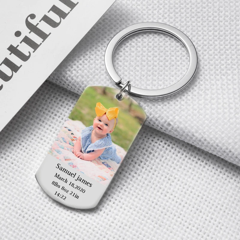 Брелок для ключей с гравировкой имени даты рождения | Украшения и аксессуары