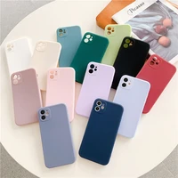 candy color soft silicone phone case for iphone 11 12 pro mini xr xs max x se 2020 8 7 plus camera protection square back cover