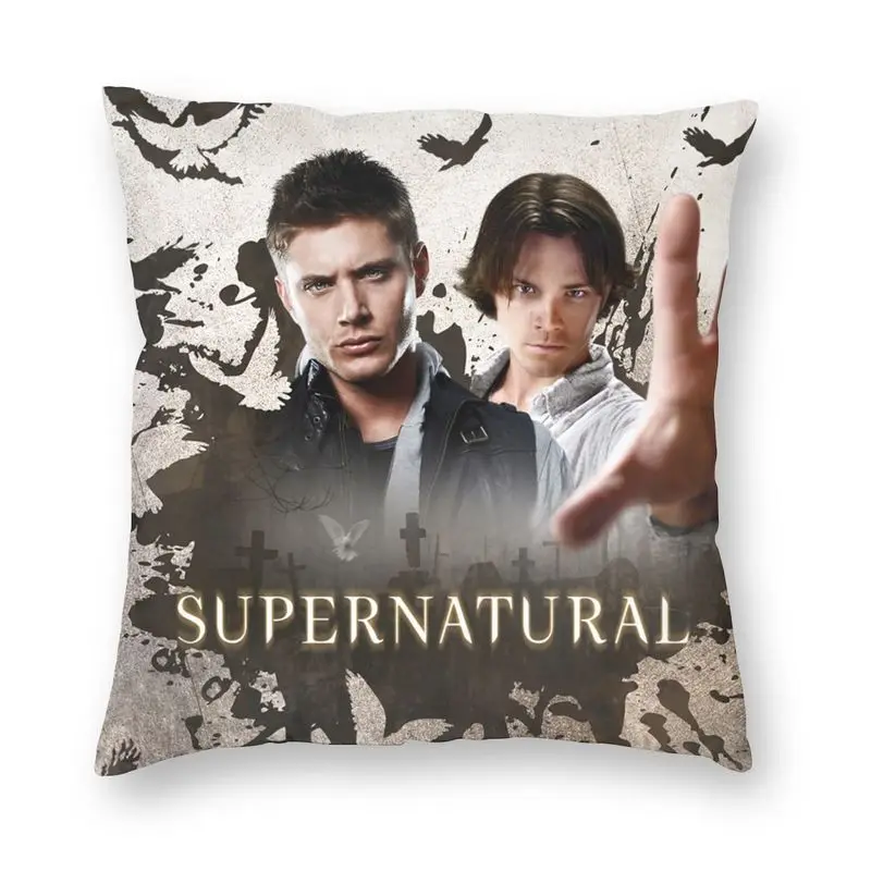 

Dean And Sam Winchesters Bro Cushion Cover 45x45 Home Decor Print Supernatural TV Throw Pillow for Living Room Double Side