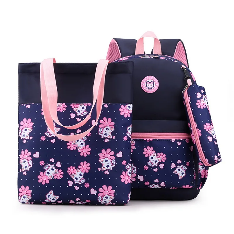 Новинка 3 шт./компл. красивый рюкзак Детские холщовые сумки школьные для