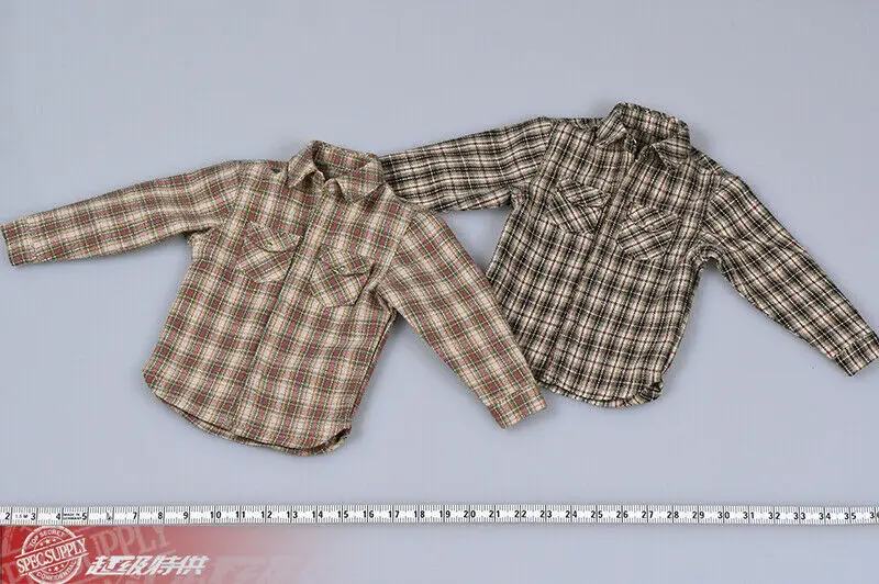 

In Stock 1/6 Scale Trendy Plaid Shirt T-shirt Top Clothes for 12" Female Soldier Figure Dolls Casual Clothres