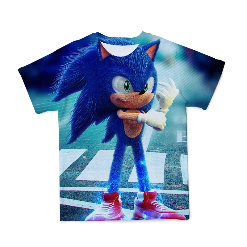 

3d baby anime sonic game anime cartoon girl t-shirts animated animated summer shirt beautiful casual breathable the-neck shirt