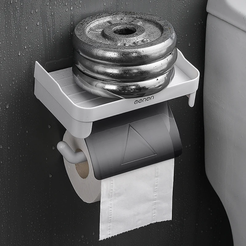 

Wall-Mounted Multifunctional Toilet Tissue Box Roll Paper Shelf Bathroom Organizer Household Bathroom Accessories Without Drill