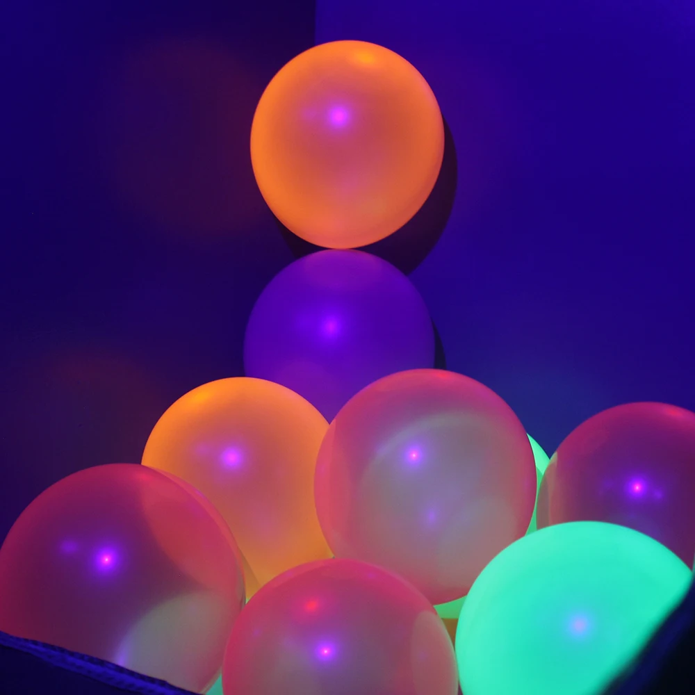 

Amazing!Luminous Balloons Neon Swirling Garlands UV Glow Balloons Kids Birthday Wedding Black Light Party Decorations Balloons