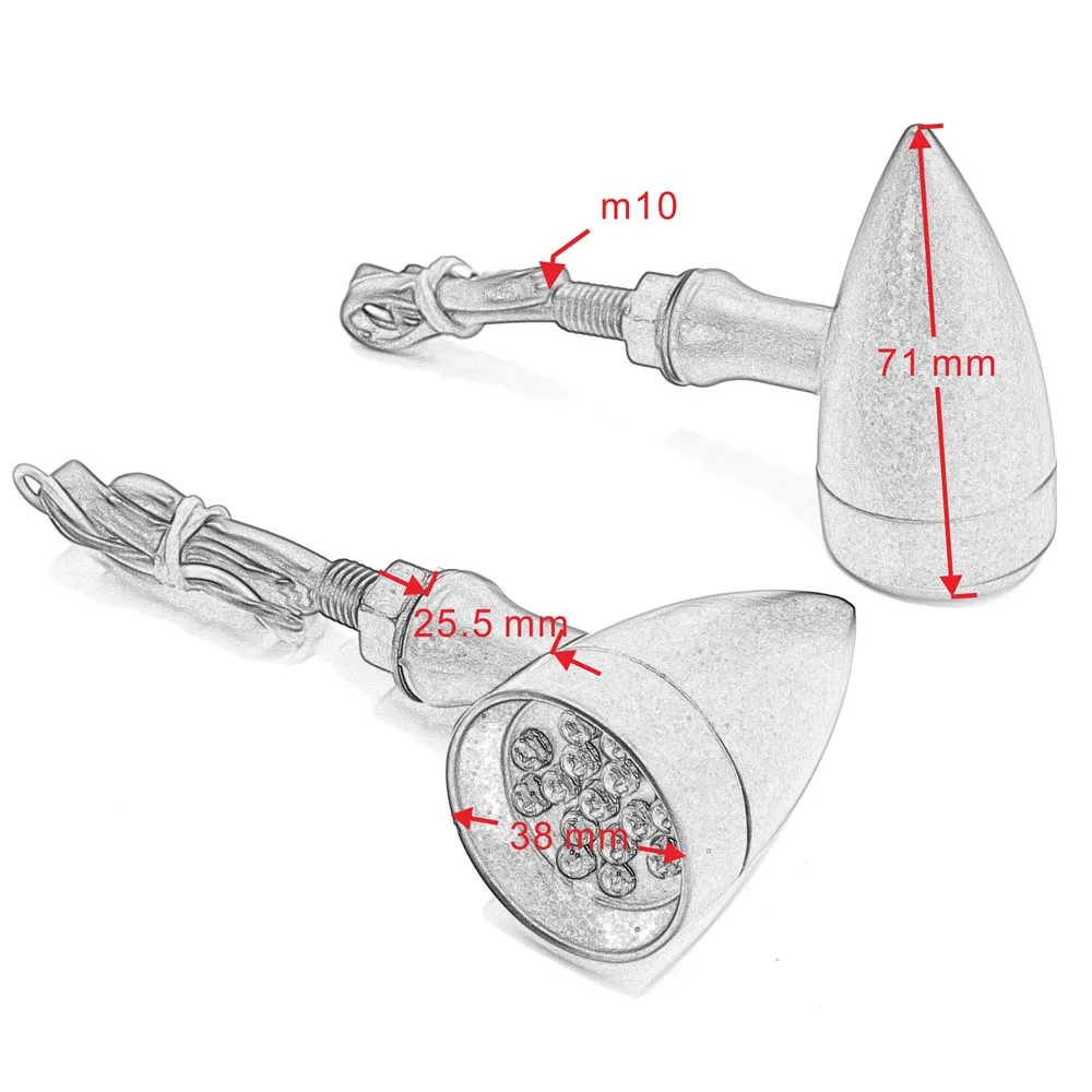 

Retro Bullet Motorcycle Turn Signal Light For Harley Honda Yamaha LED Brake Light Metal Shell Blinkers Flashers High Quality
